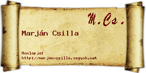 Marján Csilla névjegykártya
